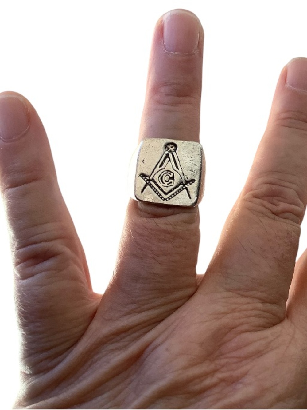 Metal Freemasonry unisex ring size 7.75